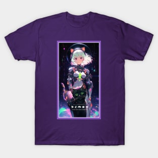 Anime Sci-Fi Cat Girl | Quality Anime Girl Artwork | Manga Girl Anime Art T-Shirt